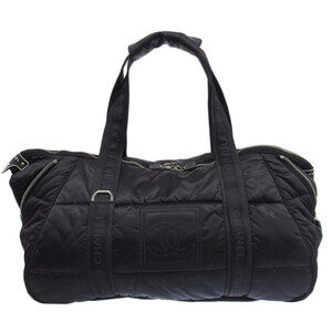 CHANEL Black Logo Boston Bag